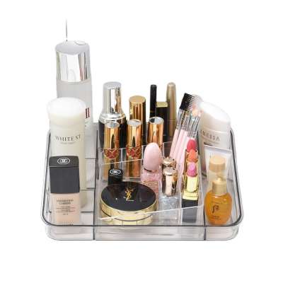 Transparent plastic desktop lipstick cosmetics skin care products jewelry makeup brush holder storage box